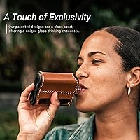 Vista 7 de Ragproper Moderno frasco de cristal de la cadera – Termo cubierto de cuero duradero para whisky, licores y otros licores – Frasco de vidrio ideal