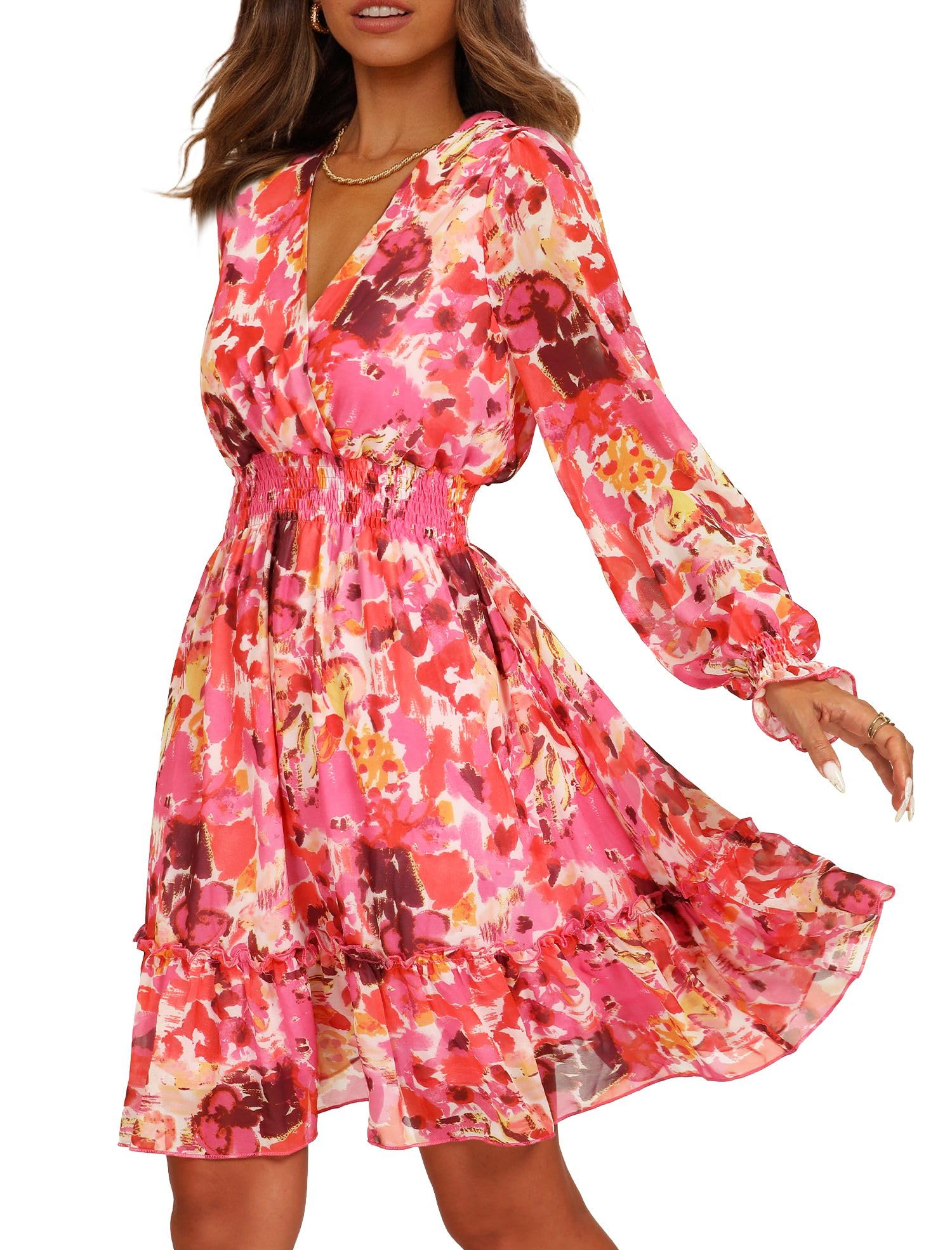 Prettywear Floral Chiffon Mini Dress