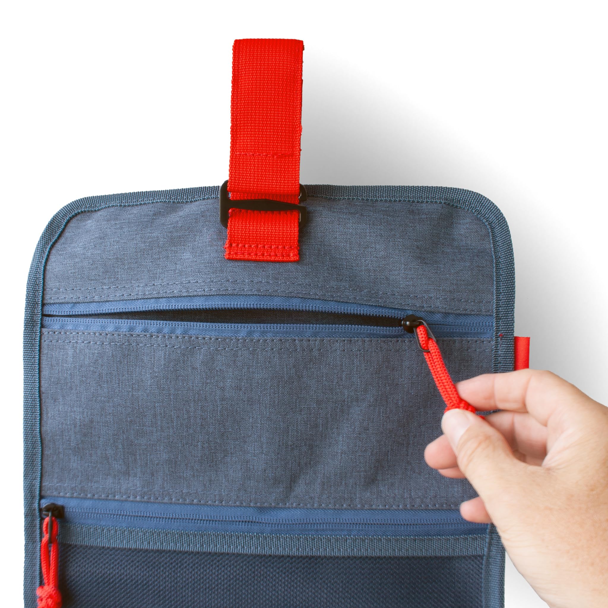 92ND.Supply Washroll - Sac de toilette suspendu - Imperméable - 4 L - Avec crochet et compartiment inférieur amovible - Voyage & quotidien - Bleu