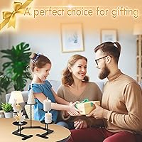 Vista 8 de Candelabro de hierro 5 portavelas: decoración de centro de mesa de candelabro ajustable - Soporte de vela de metal con decoración