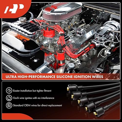 Miniatura 3 de A-Premium Juego de 5 cables de bujía de encendido compatibles con Mazda 626 1983-1987, B2000 1986-1987, L4 2.0L SOHC gasolina