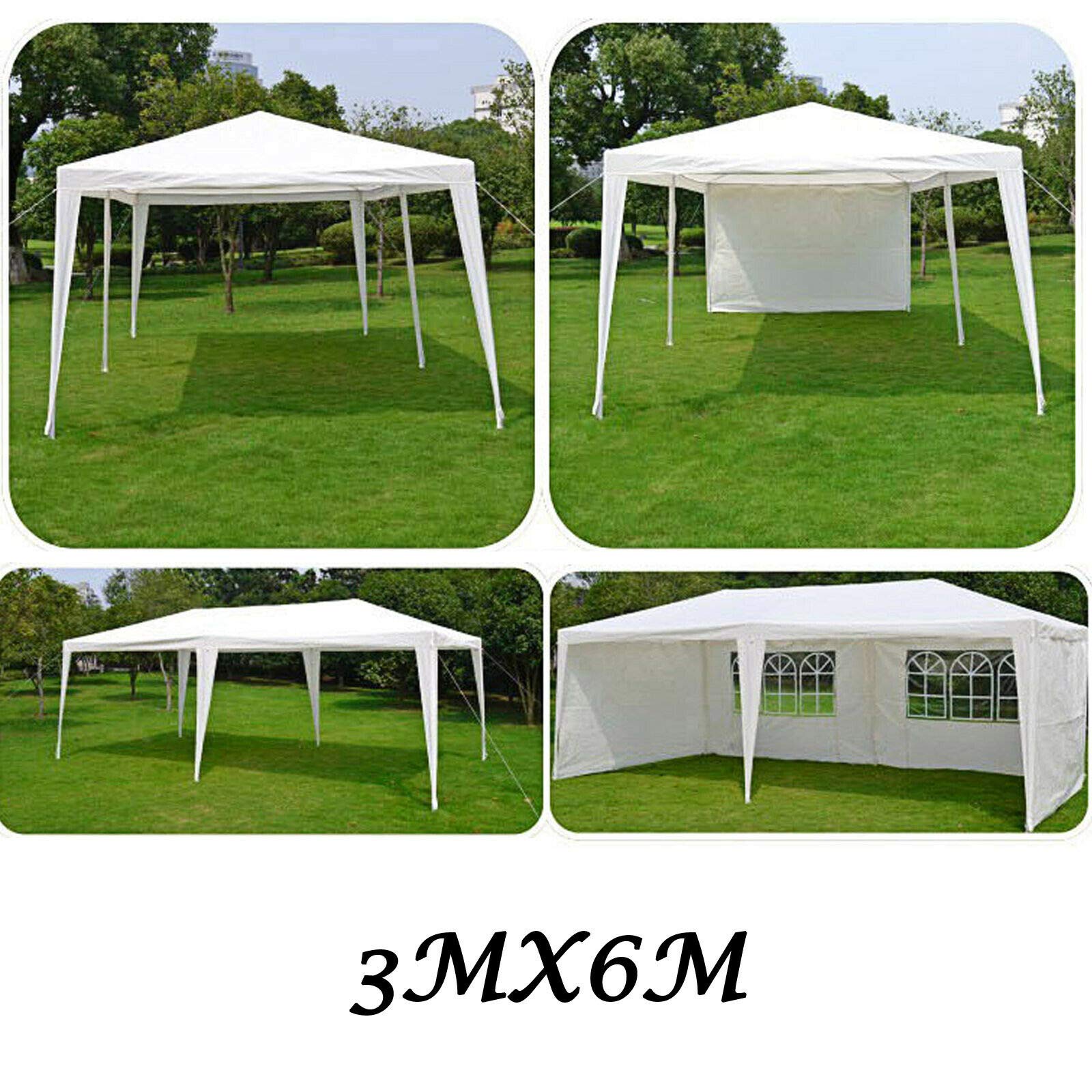 AutoBaBa Garden Gazebos, 3x6m Garden Gazebo Marquee Tent with Side