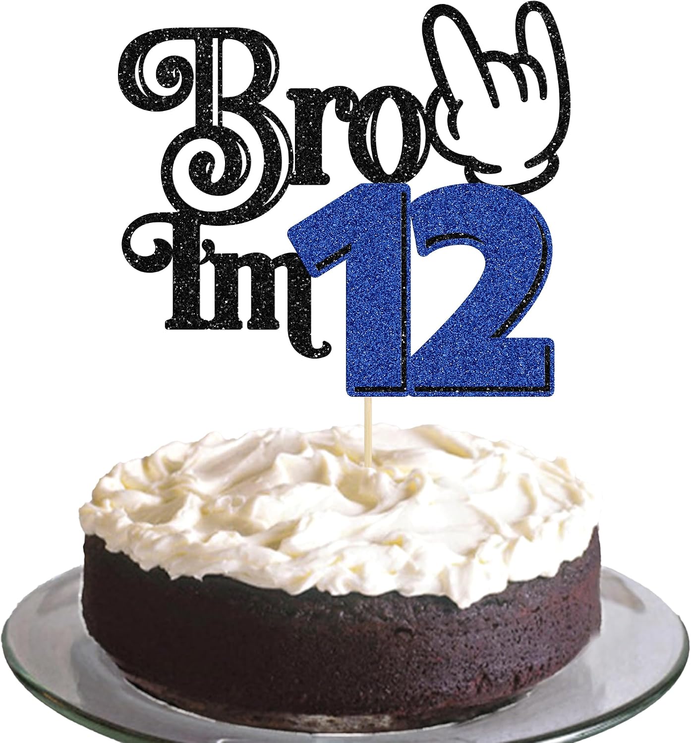  1Pc Brother I'm 14 Cake Topper Glitter Star Happy 14th Birthday Cake Pick Bro I'm 14 Cake Decoration It's My 14th Birthday Decorations for Boys Cheers to 14 Years Old Party Supplies Black thumbnail