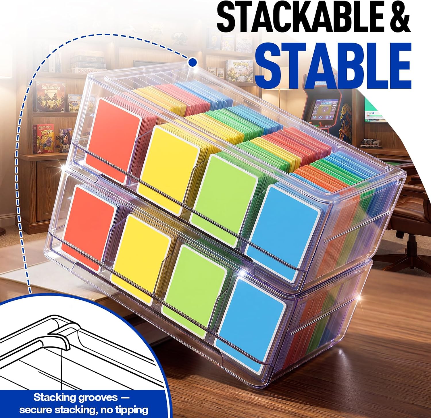 Trading Card Storage Box Fits Toploaders, 16-Compartment Holds 3000+ Cards image 4