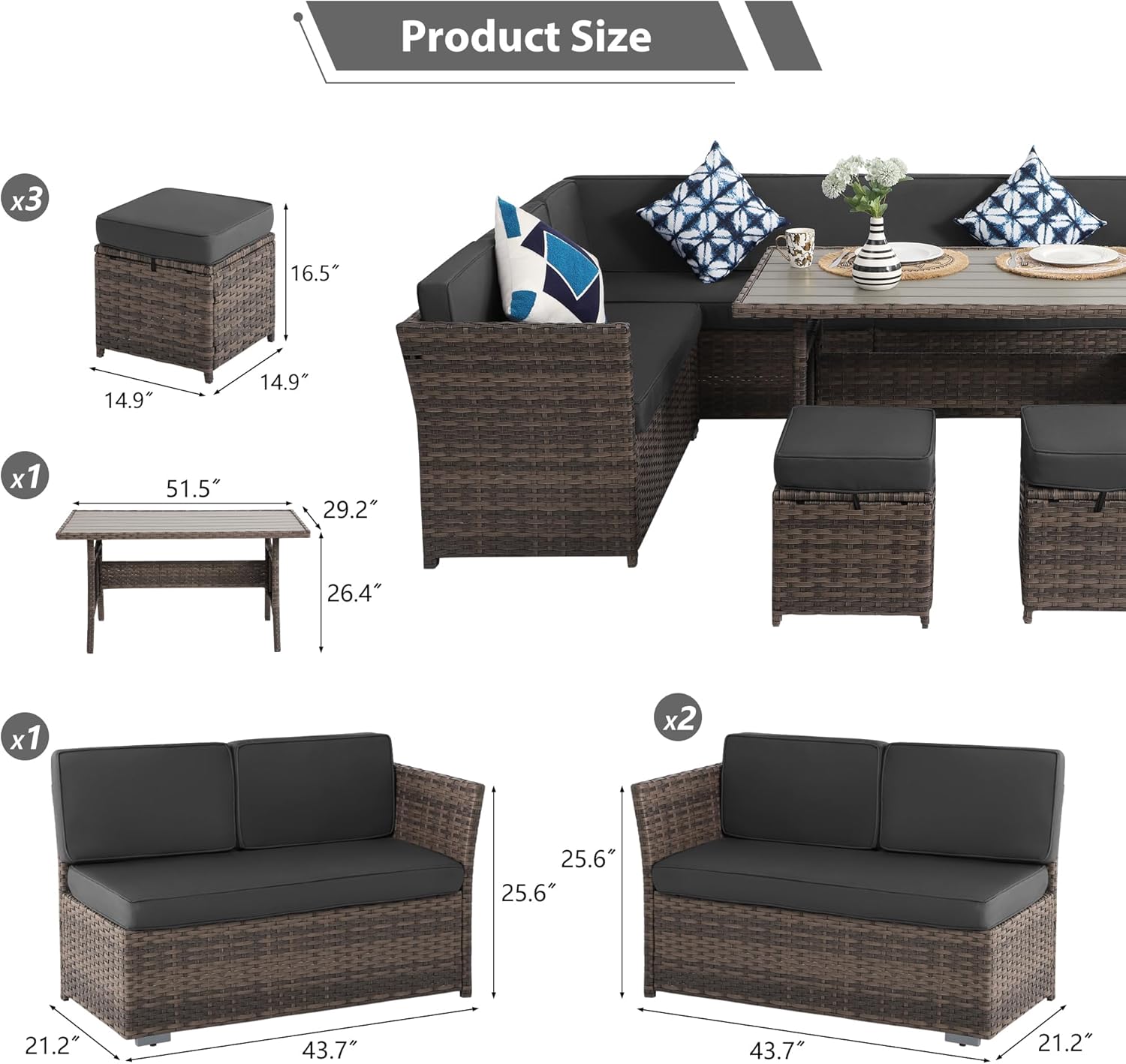 Transform Your Outdoor Space: KIGOTY 7-Piece Rattan Patio Furniture Set Review