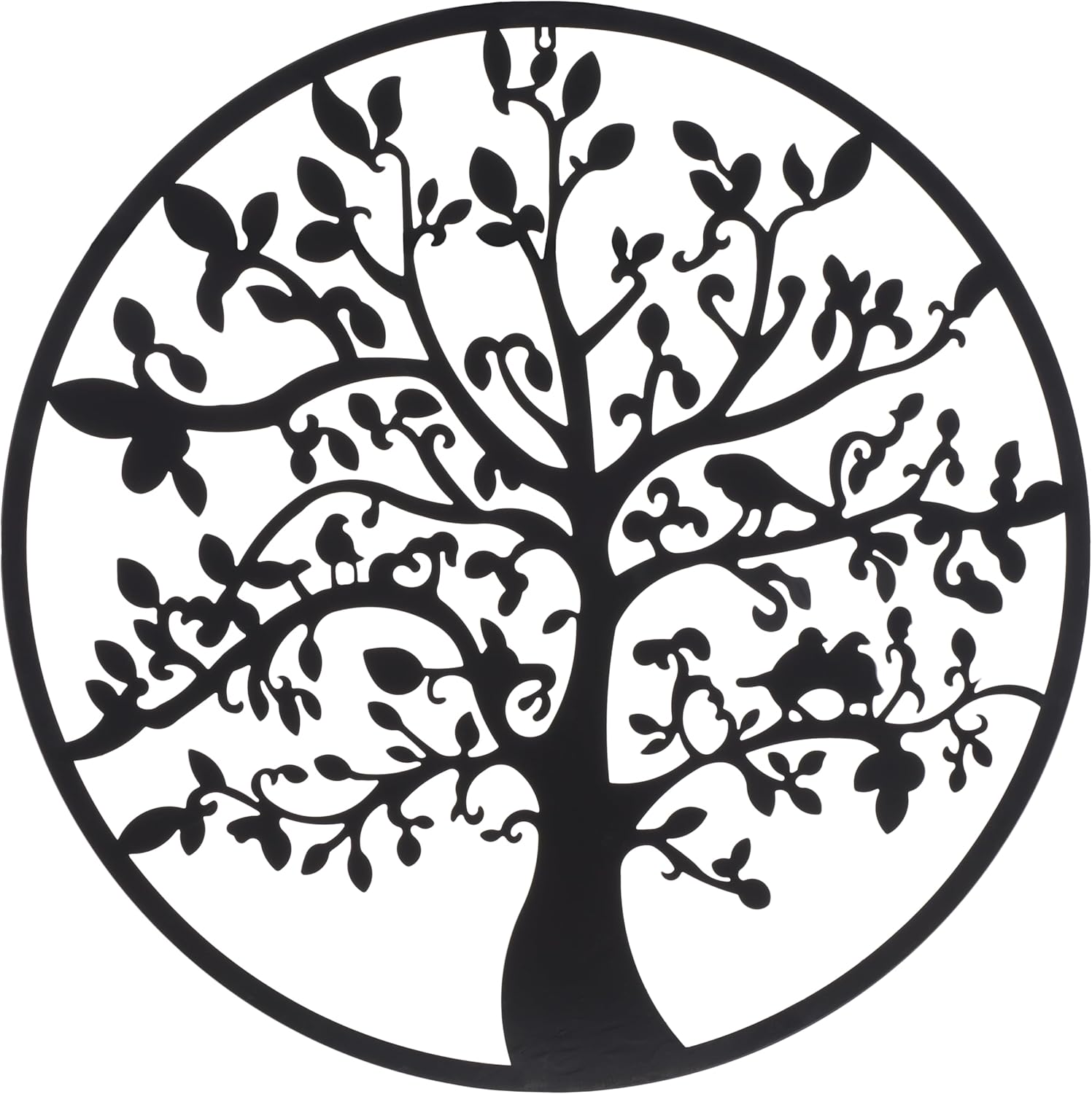 SAFAVIEH Outdoor Collection Tree of Life White 32-inch Round Iron Wall Art