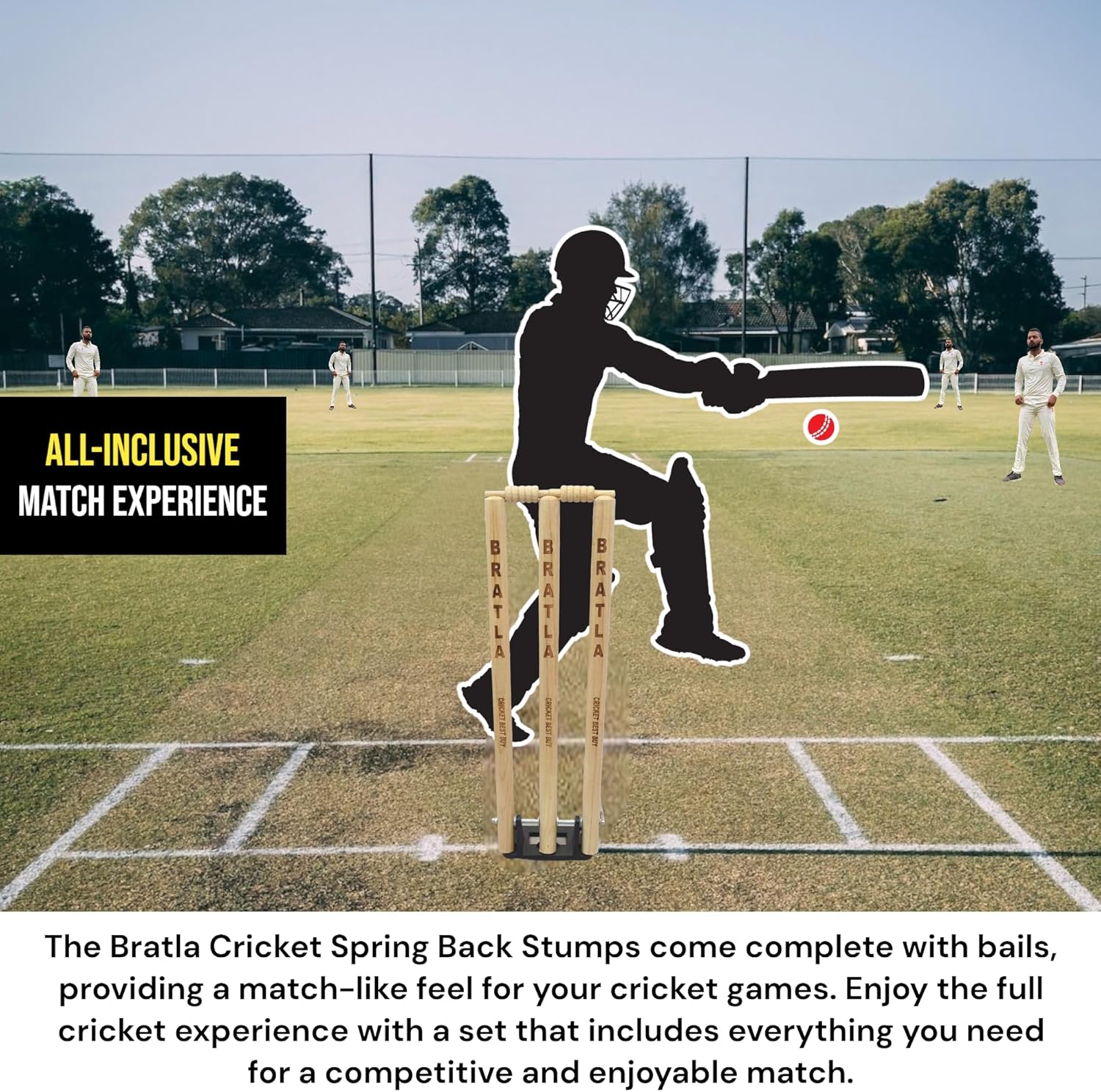 CBB Cricket Spring Return Stumps Wickets Metal Base Multi Surface Placement (Set of 2)