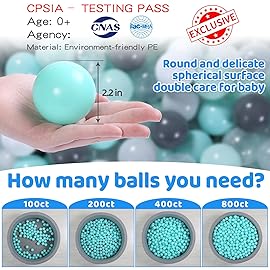 STARBOLO Ball Pit Balls - 100pcs Plastic Balls BPA Free Phthalate Free Crush Proof Play Balls for Toddlers 1-3 Playpen,Baby Kids Ball Pit, Birthday Party Decor,2.2inches.