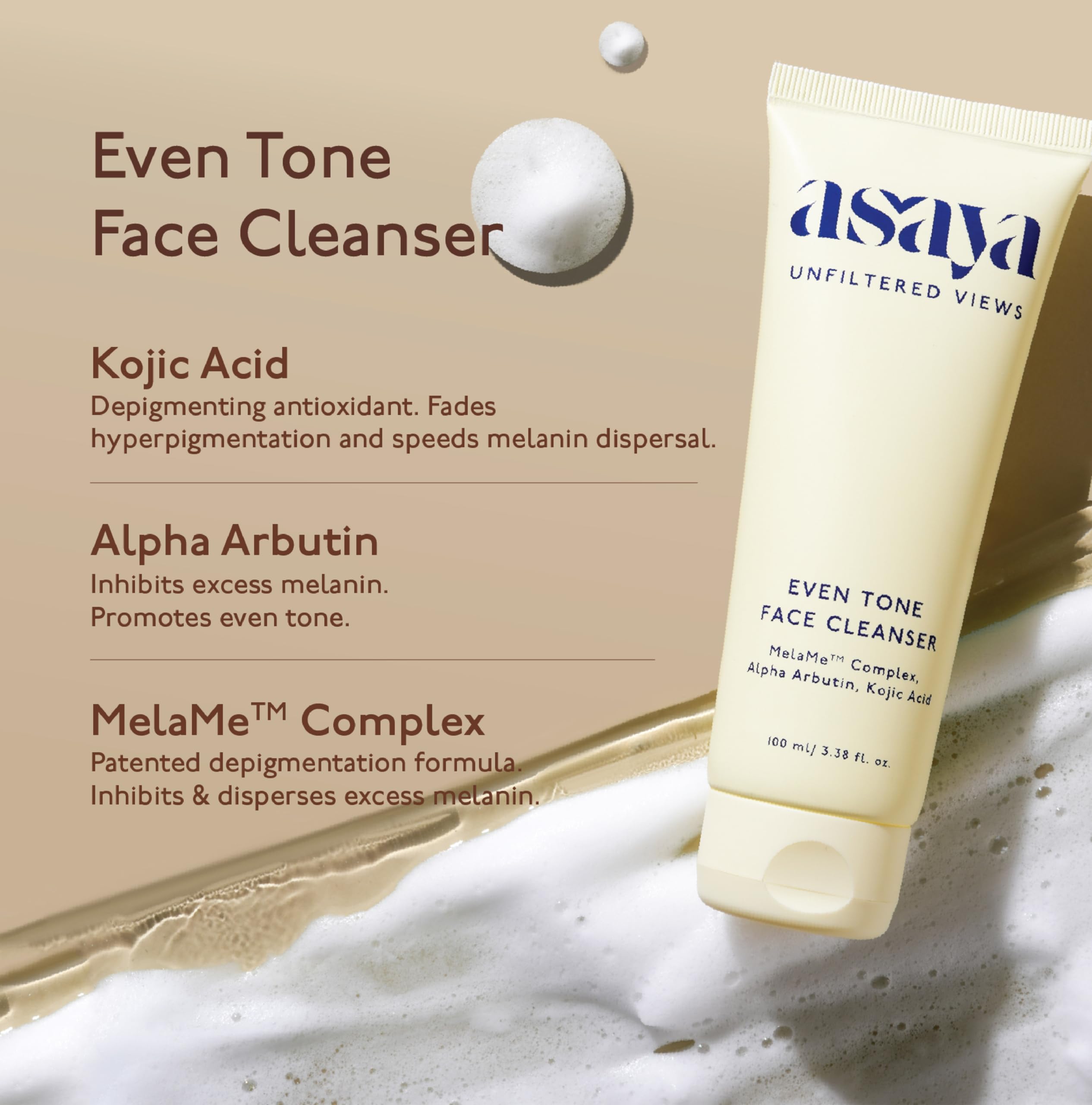 Asaya Travel Kit | Gift for Women | With Free Travel Pouch Bag | Face Wash Cleanser, Serum, Moisturizer & Sunscreen (CSMS Combo) | Melame™ Complex, Alpha Arbutin, Kojic Acid, Niacinamide | All Skin Types | For Women & Men 3