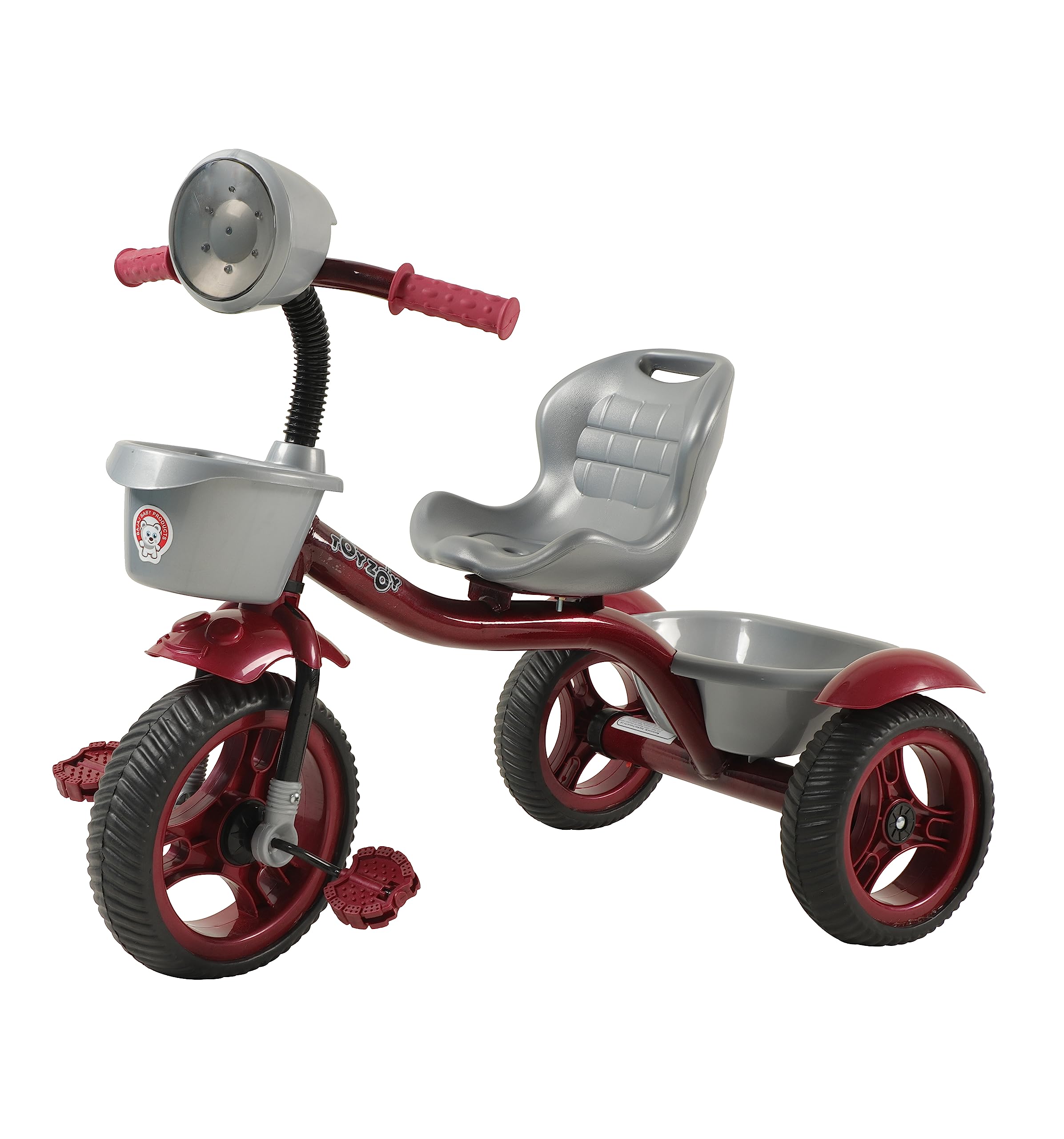 JoyRide Speedo Tricycle|Trike with Dual Storage Basket for Kids with Music and Light|Boys|Girls Age 2 to 4 Years Tricycle (RED)-image-20