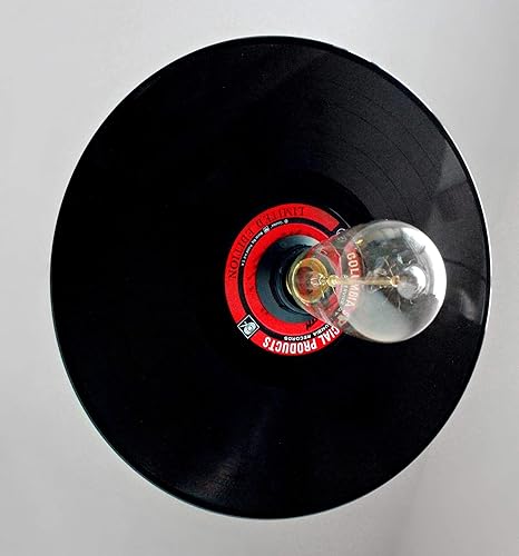 Lámpara colgante de disco de vinilo, decoración Rock N' Roll, iluminación de soporte de tocadiscos, arte de rock and roll, lámpara colgante vintage