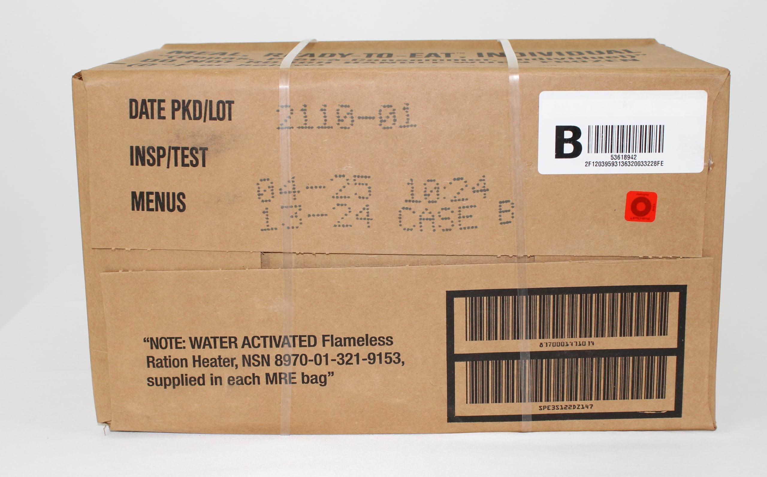 Wornick MRE Meals Ready to Eat, Inspection 2025, 2026 or Better, Emergency Food Supply, Survival Camping Outdoor 12 Pack (B Case, 1, Count)