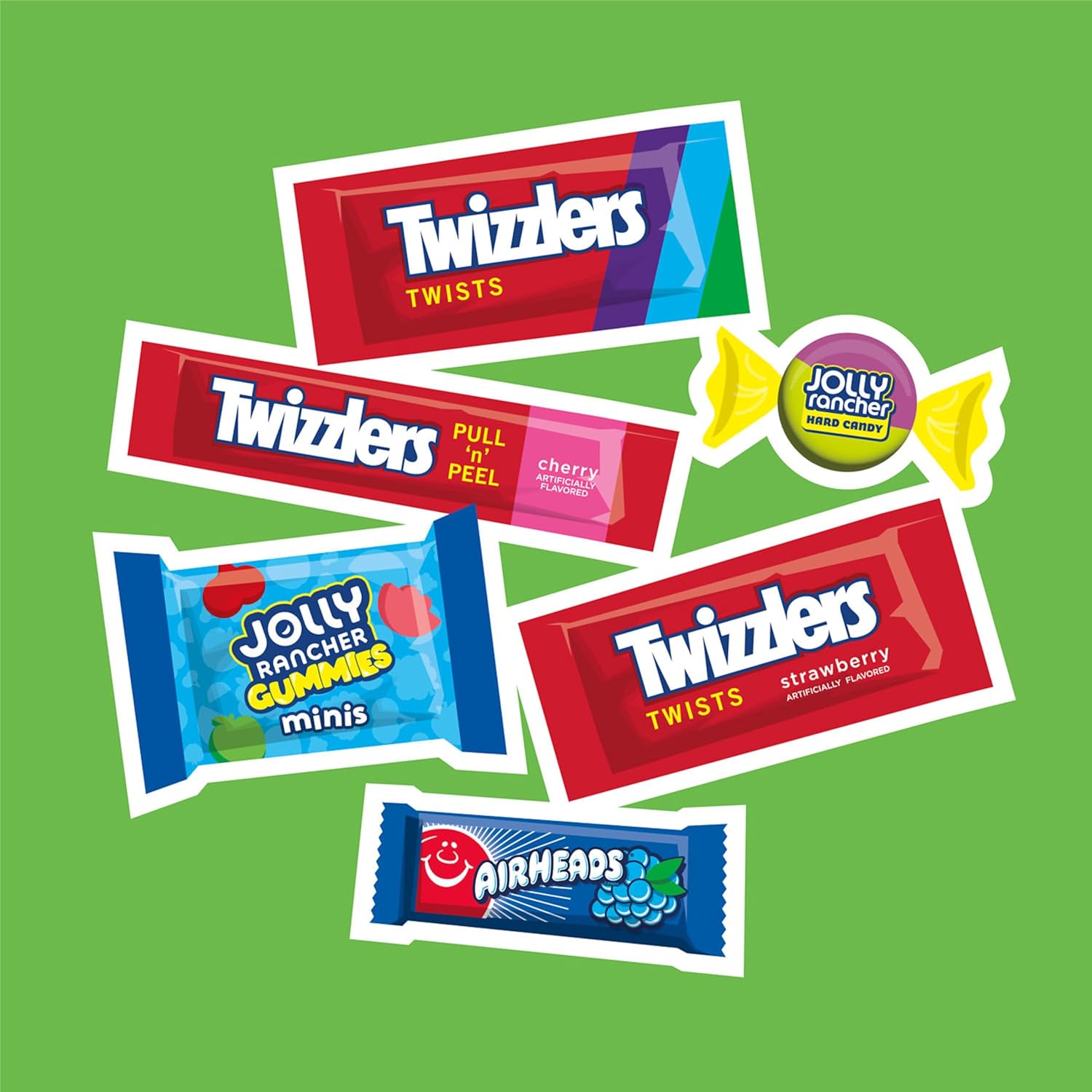 JOLLY RANCHER, TWIZZLERS, and AIRHEADS Assorted Fruit Flavored, Easter Candy Bulk Bag, 42.84 oz (135 Pieces) (Pack of 2)