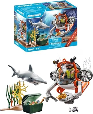 PLAYMOBIL | Promo Pack | Schatzsuche mit U-Boot | Spielzeug ab 4 Jahren | Geschenk für Kinder | Fördert Kreativität & Abenteuerlust | Unterwasser-Abenteuer mit Figuren & Zubehör | 71860