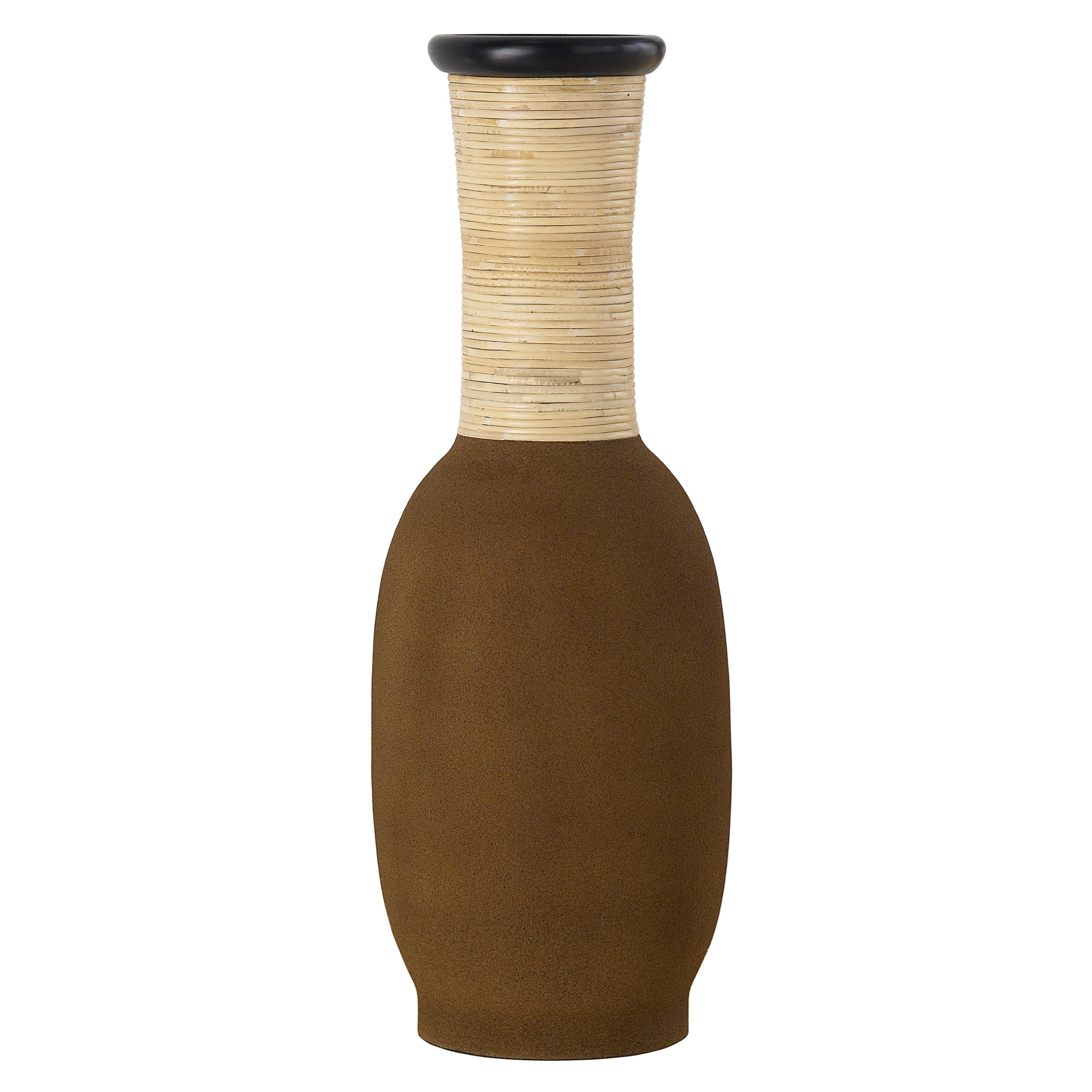PoliVaz FV-17-ANTSAND-LN-M Clayworks Decorative Floor Vase, Flute