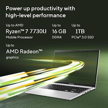 ASUS Vivobook 15 M1502YA 15.6 Full HD Laptop (AMD Ryzen 7-7730U, 16GB RAM, 1TB PCIe SSD, Windows 11)