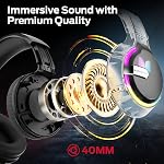 Monster Mission 320 Gaming Headset for PS5, PS4PC,Switch,Noise Cancelling Over Ear Headphones with Mic, LED Light