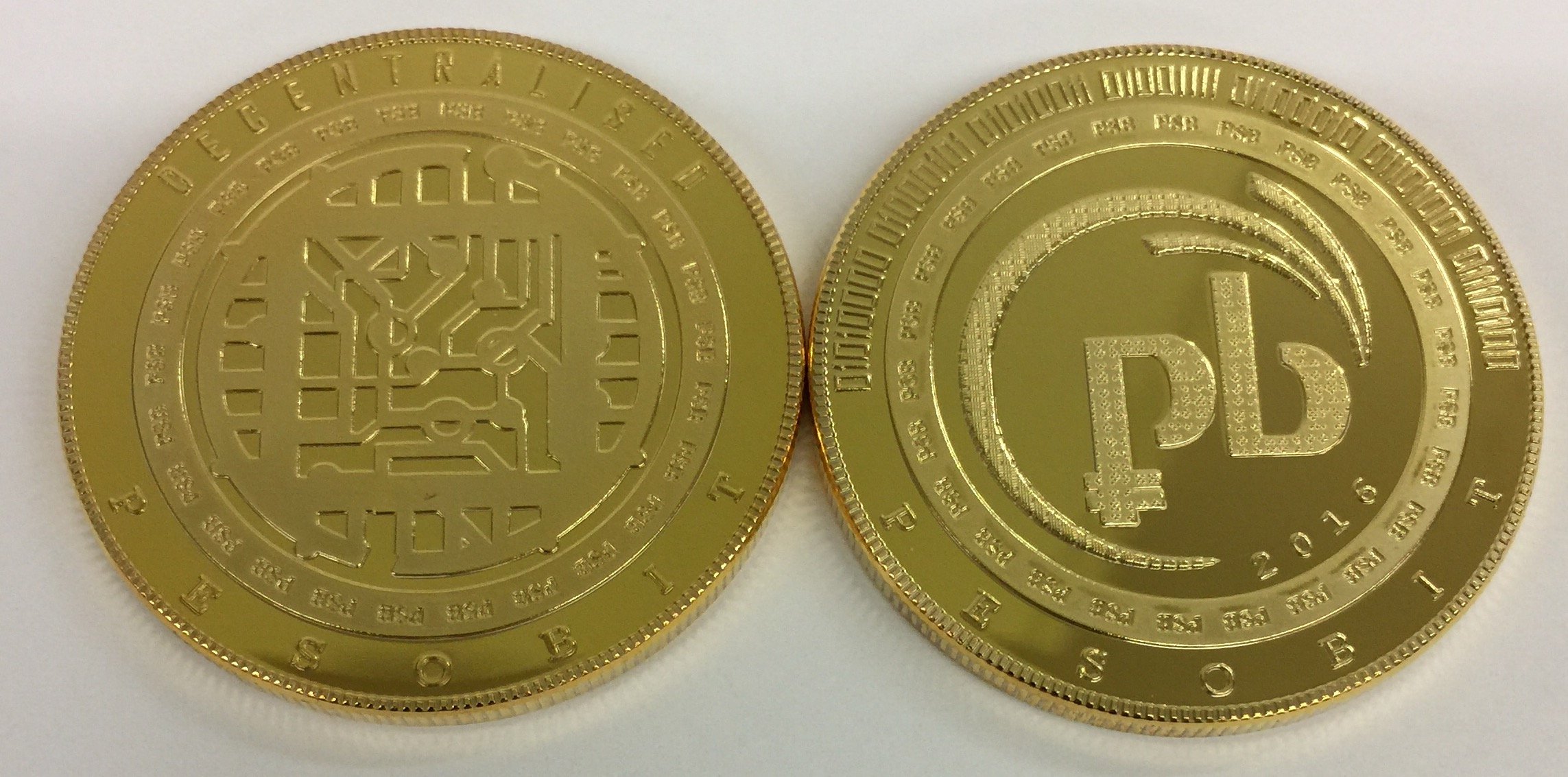 PESOBIT 2016 24kt gold plated replica token. 