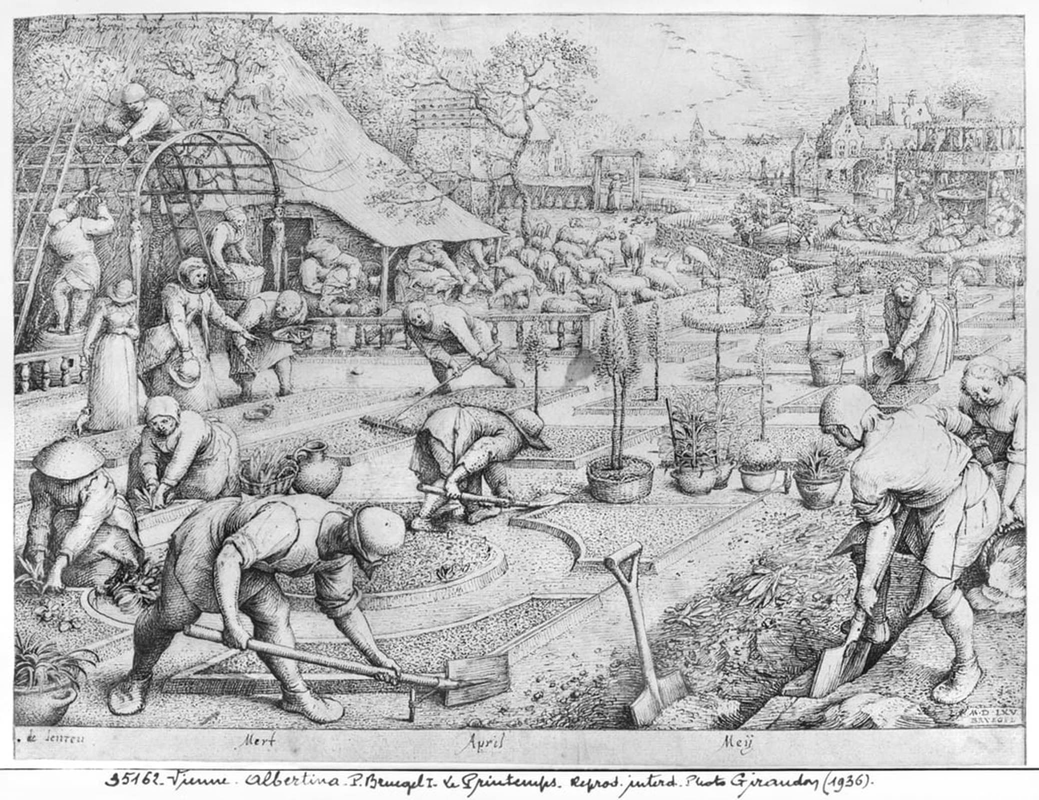 ARTXLXXBN Famous Painting Canvas Artwork Graffiti Print Spring by Pieter Bruegel the Elder Portrait Canvas Image for Home Decor 60x90cm