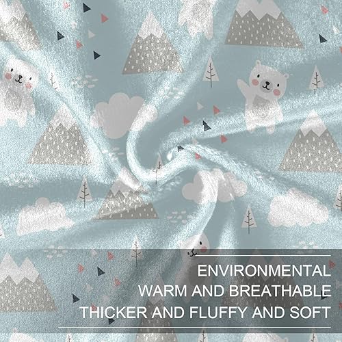 Miniatura 7 de Cute Bear in The Forest Blue Ultra-Soft Throw Blanket, Microfiber Fall Plush Travel Blankets Adults Kids Home Decor Camping Bedroom Throws 60x90
