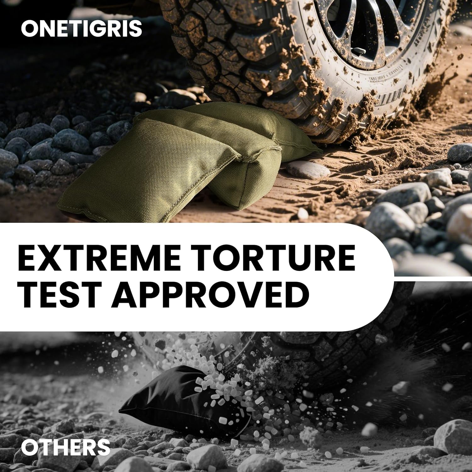 OneTigris Pre-Filled Shooting Rest Bag - Tactical Front & Rear Shooting Sand Bags, Portable Gun Range Bags Bench & Window Rest Support for Shooting Range, Hunting, Photography