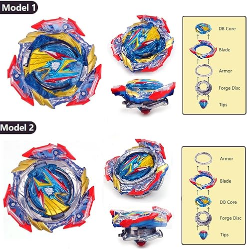 Miniatura 3 de Konikiwa Bey Battling - Lanzador de cuerdas, B-193 Ultimate Valkyrie Battle Top Burst, lanzador de base de datos de giro izquierdo y derecho
