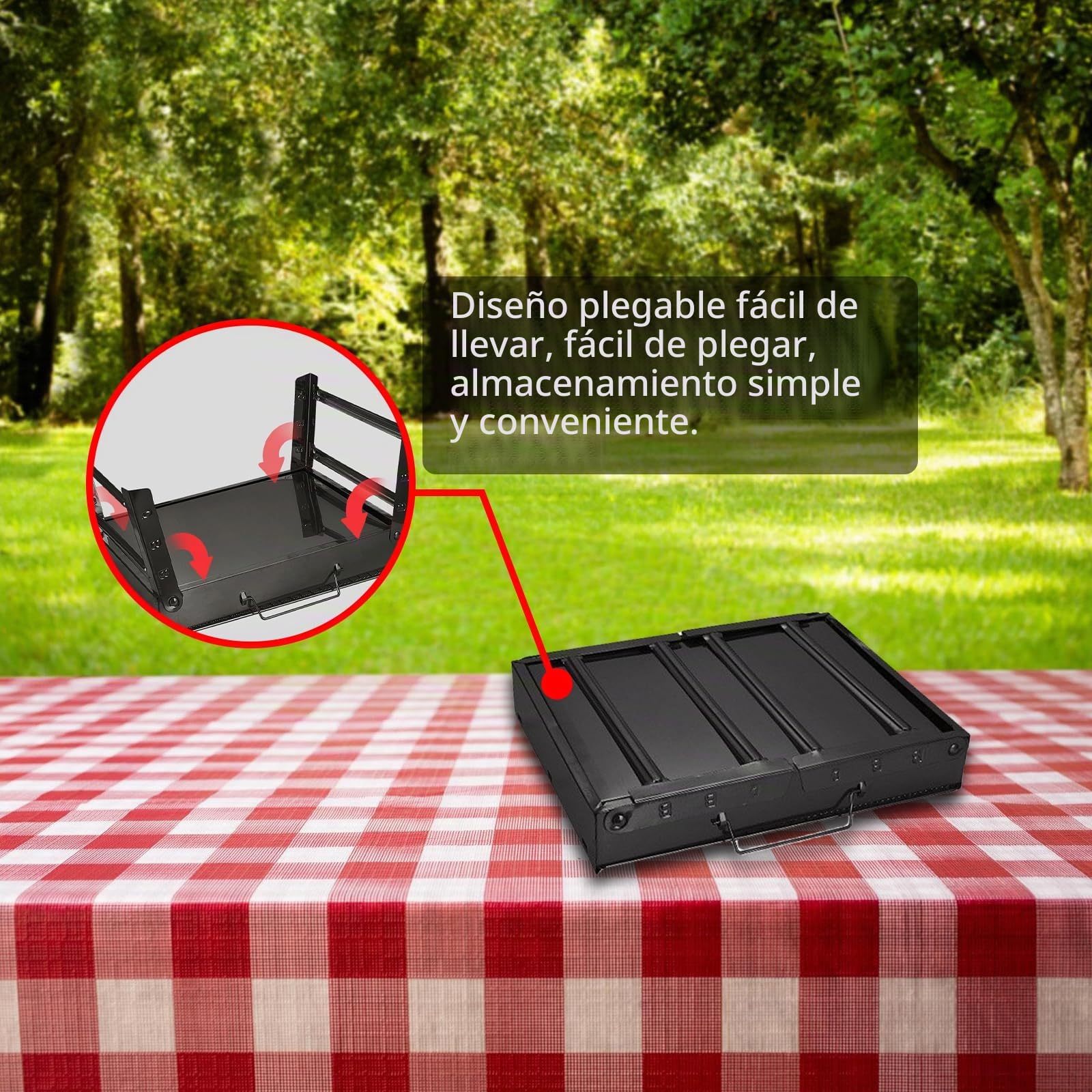 Barbacoa de carbón: 35 x 27 x 20 cm Barbacoa de camping plegable pequeña, Barbacoa portátil de acero inoxidable para camping, Barbacoa portátil al aire libre para picnic/terraza/camping/viajes