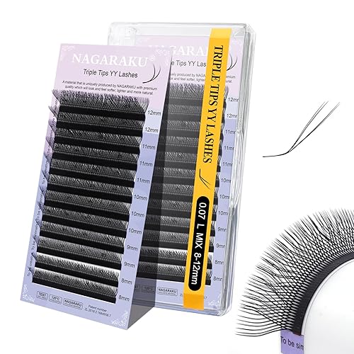 Miniatura 115 de NAGARAKU YY Extensiones de Pestañas de Alta Capacidad 54 Filas 0.07 D Rizado 7-15mm Longitud Mixta Suministros Y Pestaña 4D Volumen Ruso Cruzado YY