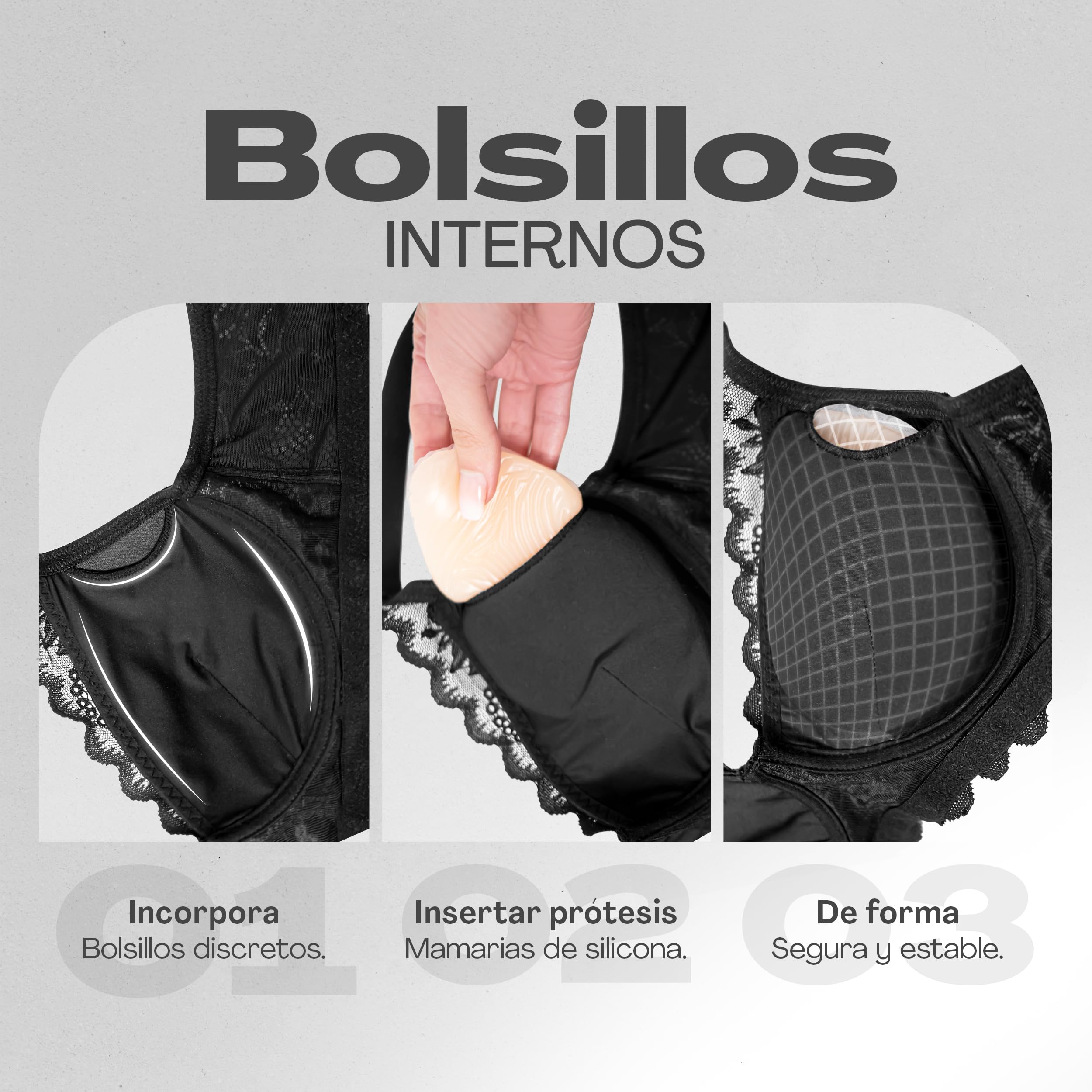 Sois Sujetador Postoperatorio sin Aros con Bolsillos – para Prótesis de Mama y Pechos de Silicona – Sujetador de Mastectomía Cómodo y Discreto para Uso Diario, Mujer, Crossdresser y Trans