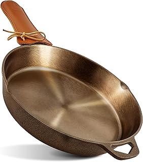 Modern Innovations 10 Inch Cast Iron Skillet, Pre-Seasoned Smooth Polished Surface, Heavy-Duty, Naturally Non-Stick 100% Cast Iron Frying Pan- Saute, Sear & Grill on Campfires, Stoves & Ovens