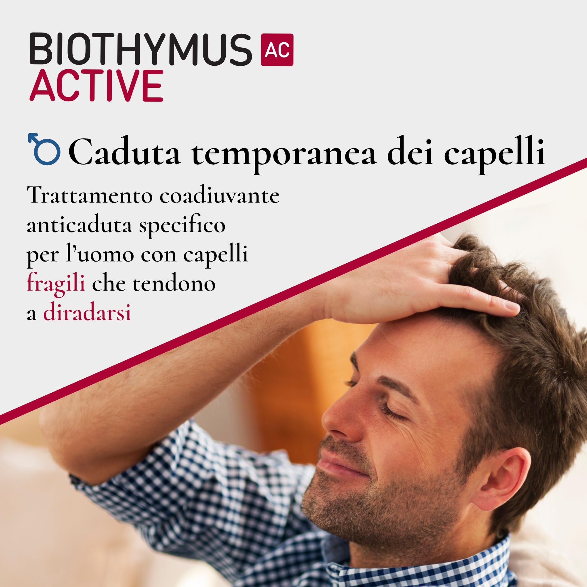 Biothymus Active Uomo, Lozione Anticaduta Capelli Uomo, Trattamento Attivo, per Capelli Fragili, Confezione da 100 ml