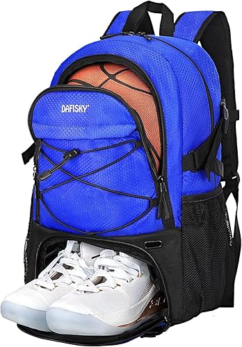 Mochila de baloncesto con compartimento para pelotas – Bolsa de baloncesto grande con compartimento para zapatos, bolsa de equipo deportivo para