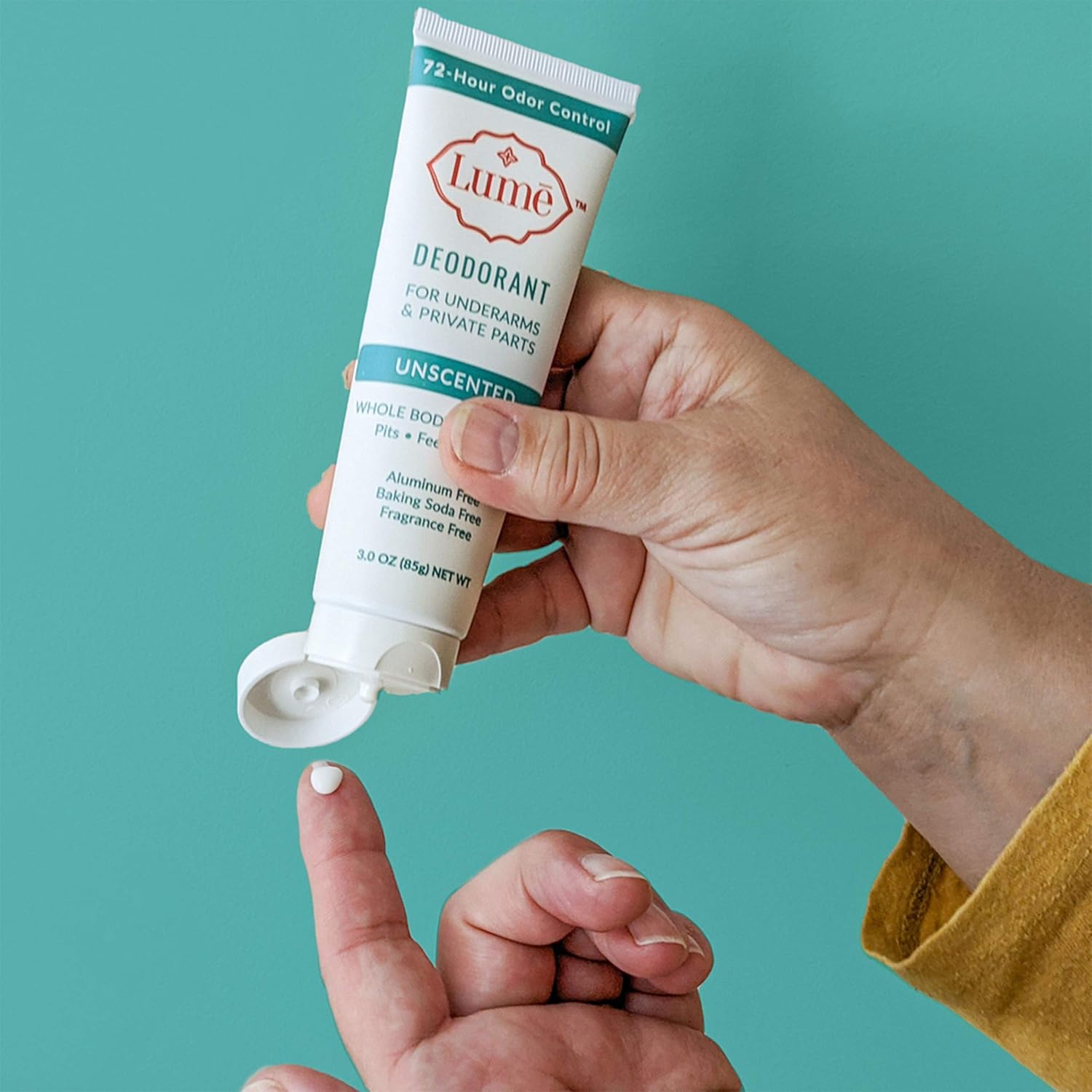 Lume Natural Deodorant - Underarms and Private Parts - Aluminum Free, Baking Soda Free, Hypoallergenic, and Safe For Sensitive Skin - Travel Tube + Cream Deodorant Bundle (Unscented) : Beauty & Personal Care