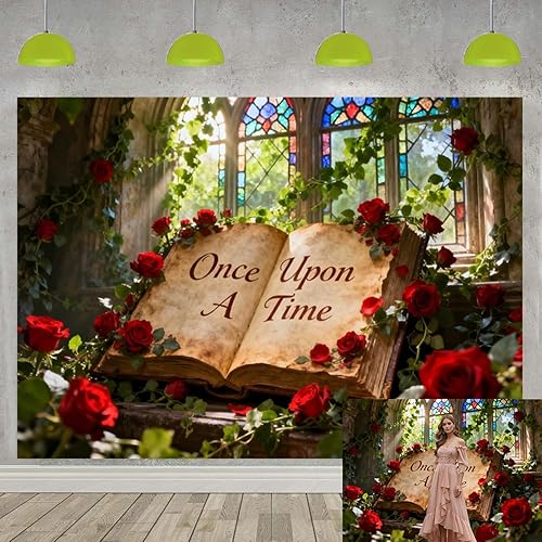 Leowefowa Once Upon a Time Birthday Decorations 10x8ft Vinyl Ancient
