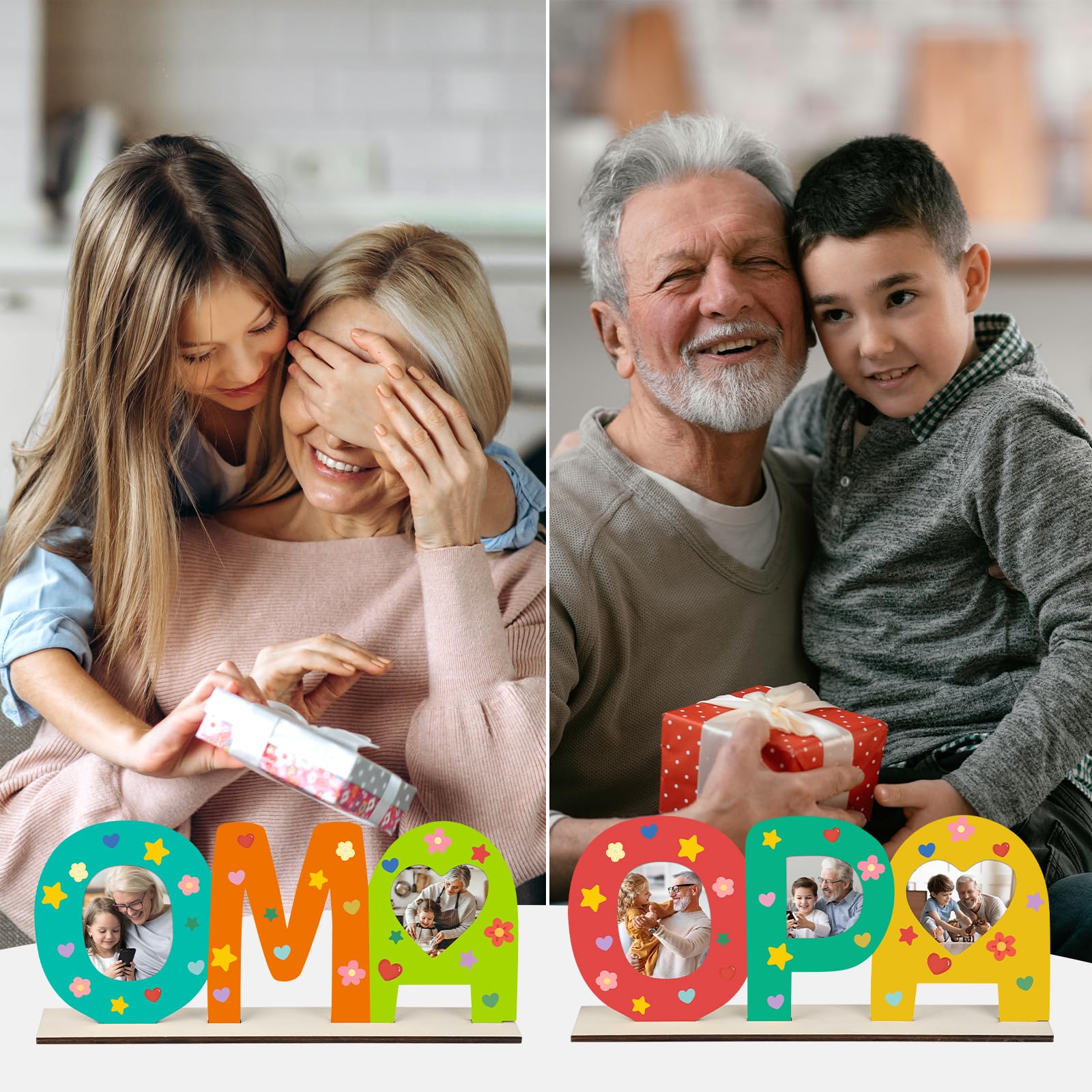 SET DI 2 lettere in legno per nonna e nonno regalo per nipoti nome in