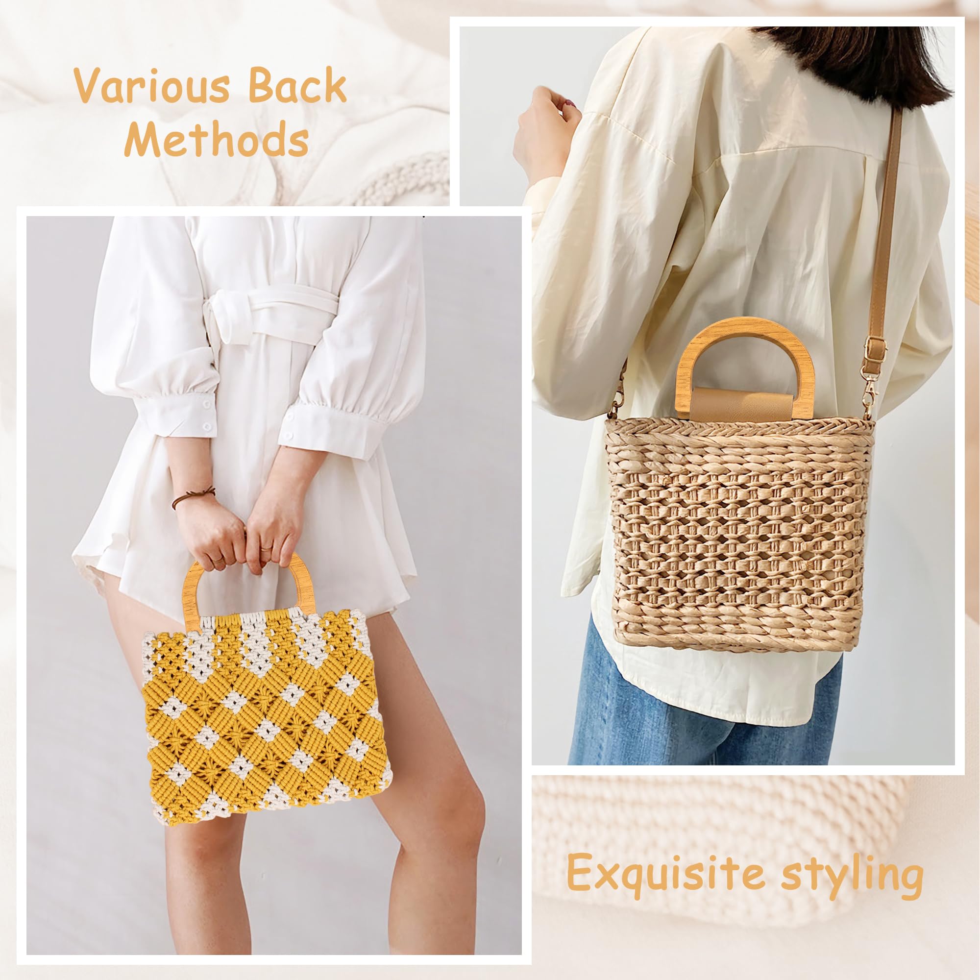 8 Manici A D In Resina Per Borse Fai-Da-Te - Ricambio Per Borsette Tote E Spiaggia, 4 Colori