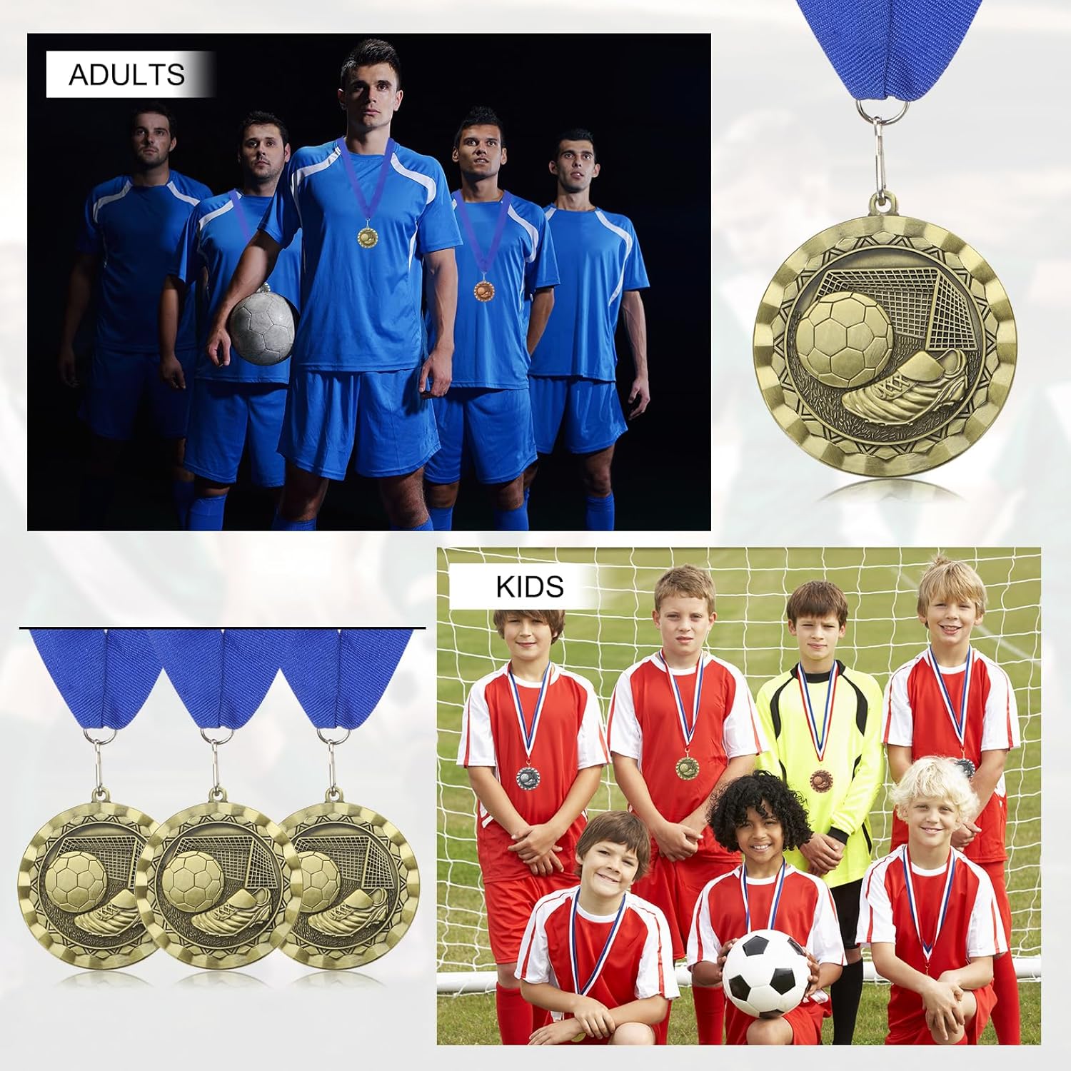 PATIKIL Football Events Sneakers Embossing Award Medals with Ribbons, Winner Medals Prizes for Competitions Sports Party