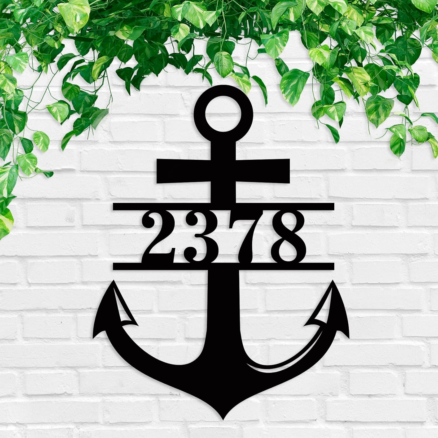 Personalized Anchor Metal House Number Sign - Custom Address Plaque for Home, Unique Housewarming Gift Idea