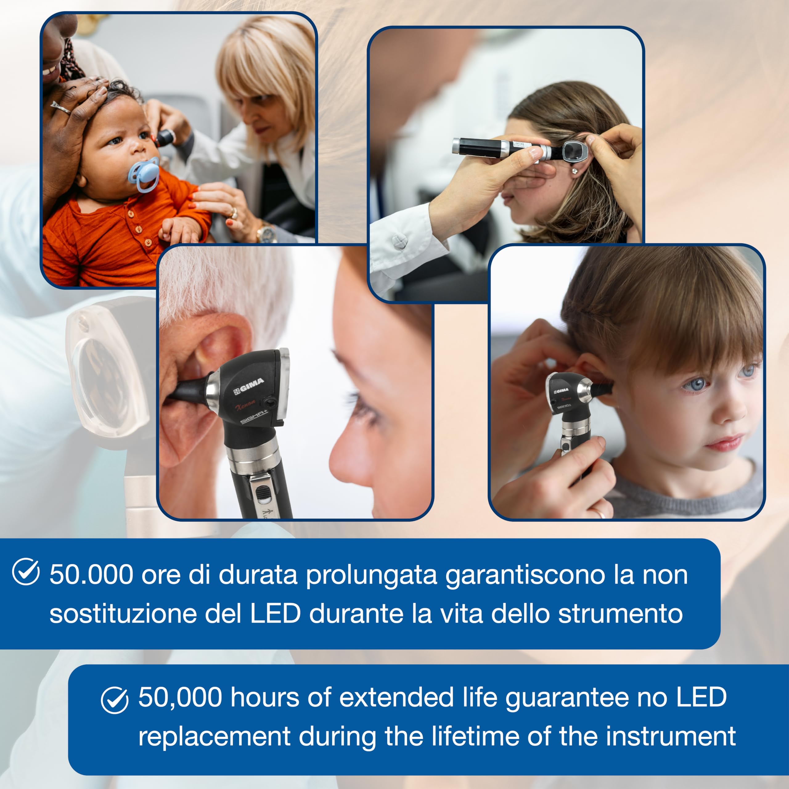 Gima 31524 Otoscopio, 2.5V, luz de xenón-halógeno, bolsa