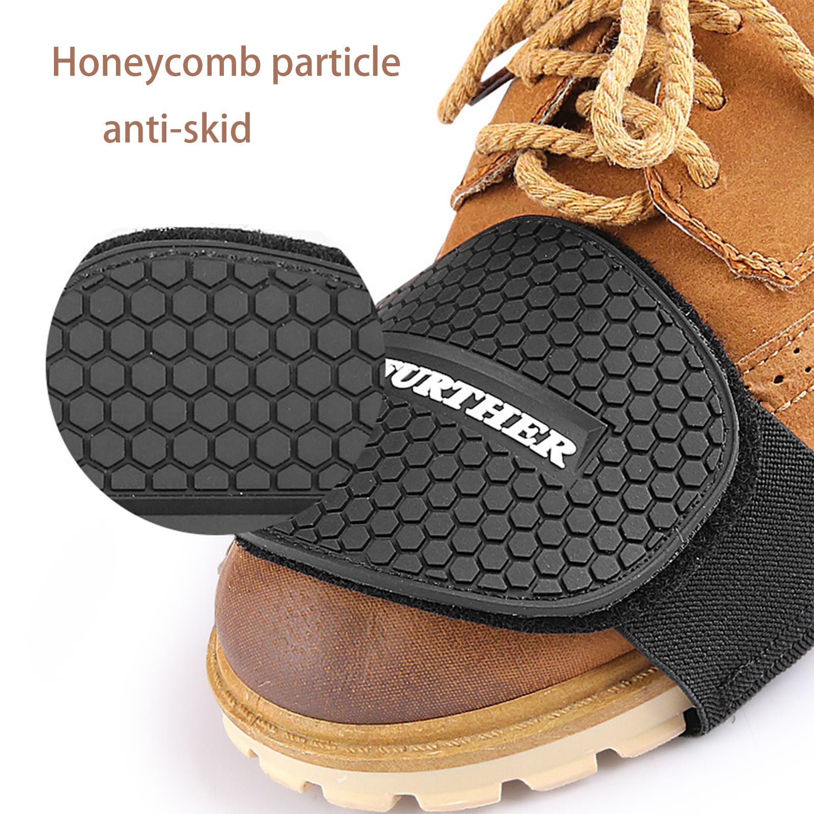 BoAn 2Pcs Motorcycle Shoe Protector, Motorcycle Shift Pad, Motorbike Shoe Boot Protector Cover, Shoe Boot Cover Protective Gear(Black)