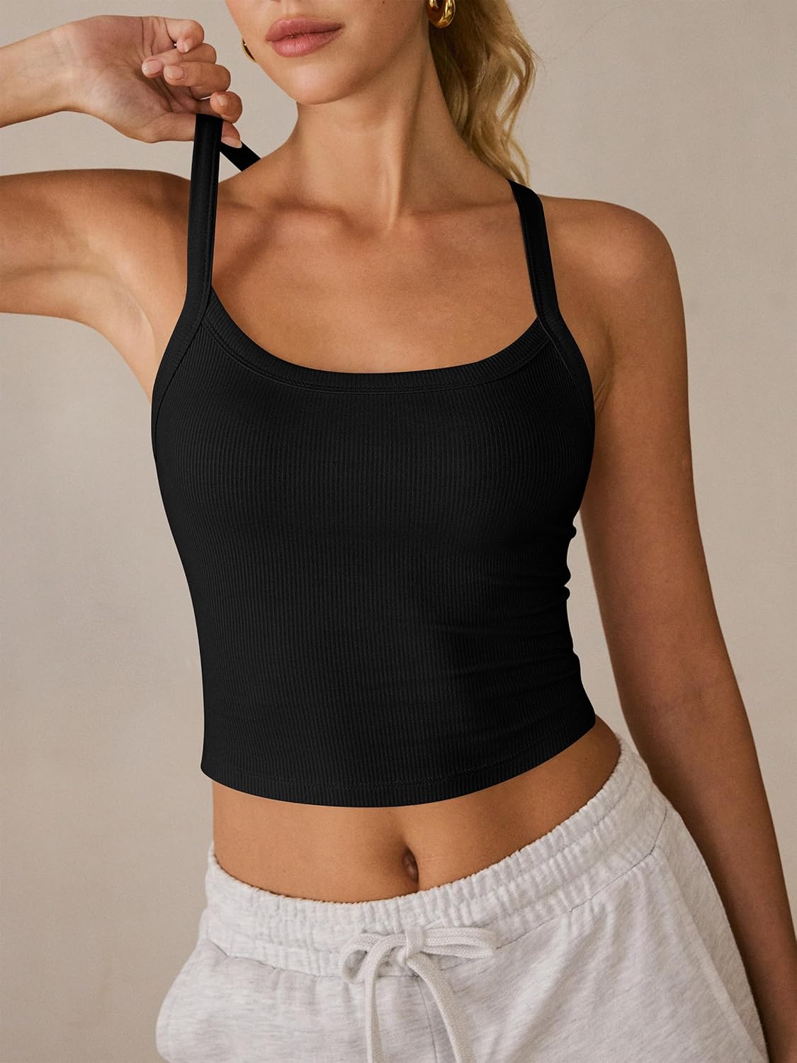 ANRABESS Womens Workout Tops Ribbed Crop Tank Backless Sleeveless Scoop Neck Going Out Camis Shirts 2026 Summer Gym Clothes - Image 5