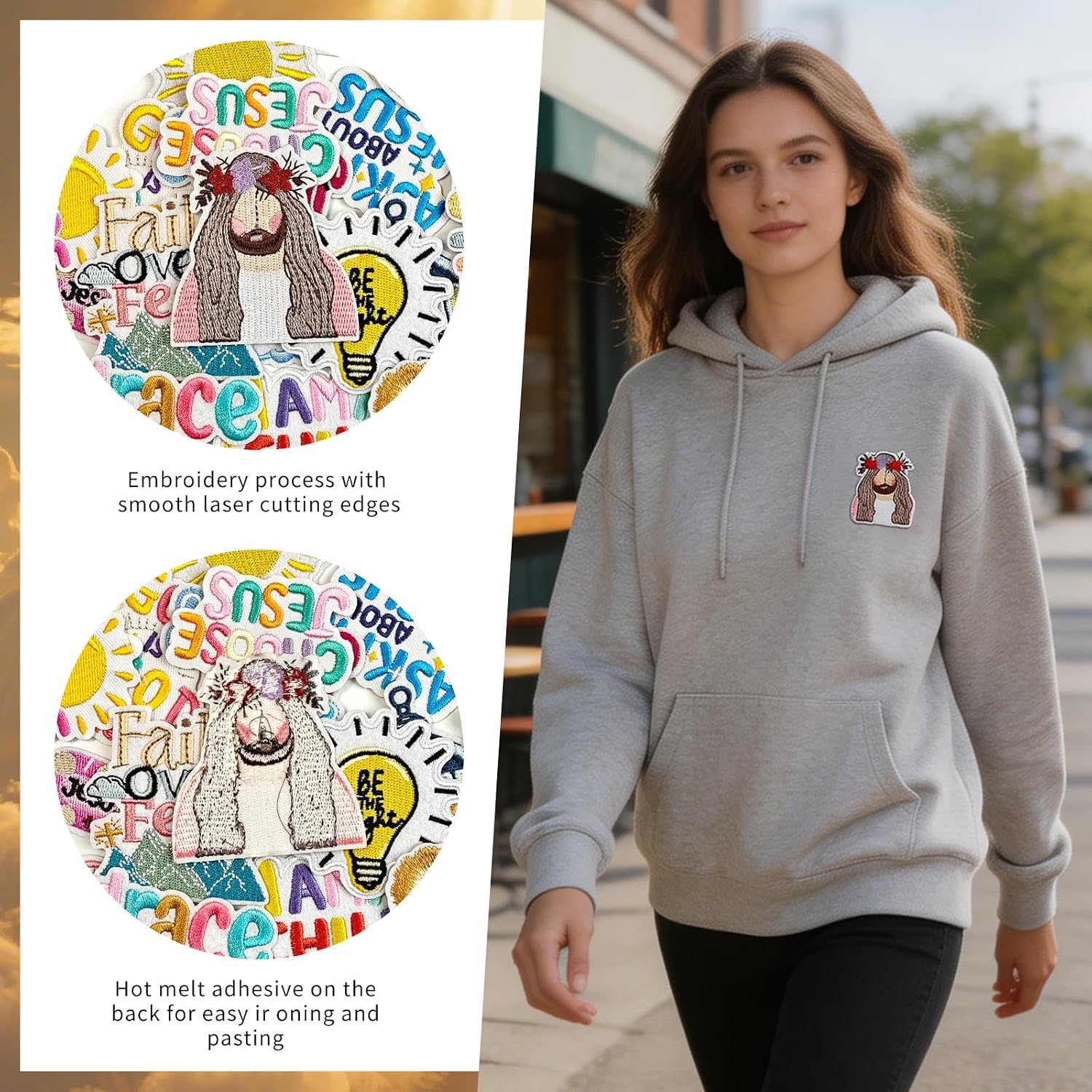 35 Pcs Christian Iron-On Patches with Inspirational Bible Verses, Faith, Cross & Religious Embroidered Appliques for Clothes, Hats, Jackets, Bags & More.