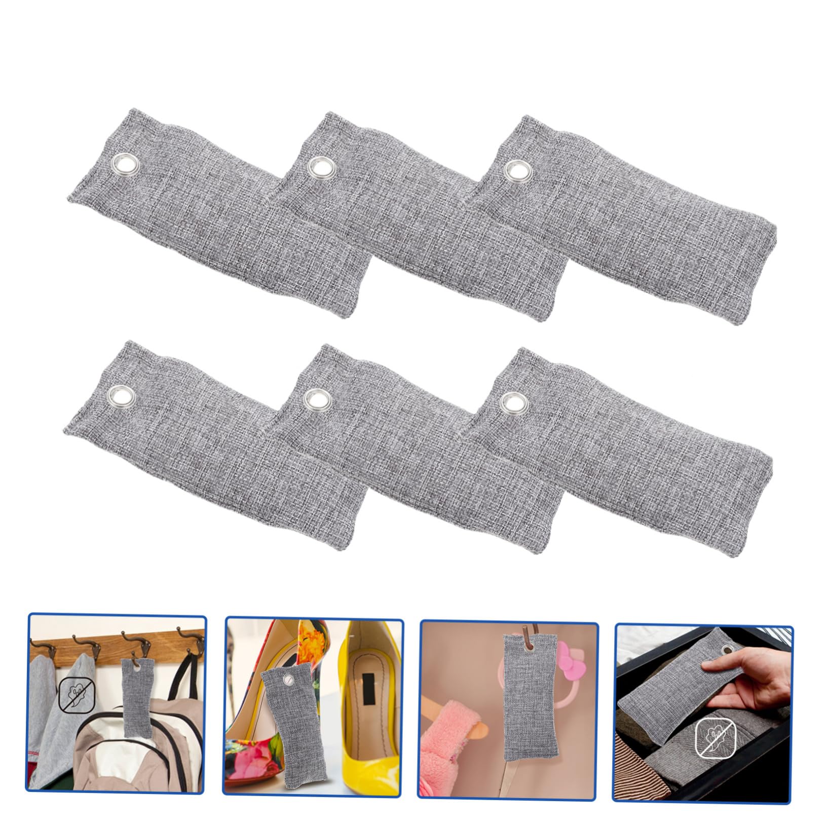 OUNONA Bambuskohle Beutel Schuhdeodorant Schrank Deodorant Feuchtigkeitsabsorbierend Austauschbar 6 Stück-pack Für Haushalt Auto Büro