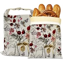Vintage Butterfly Beeswax Bread Bags, 2 Pack Reusable Bags for Sourdough