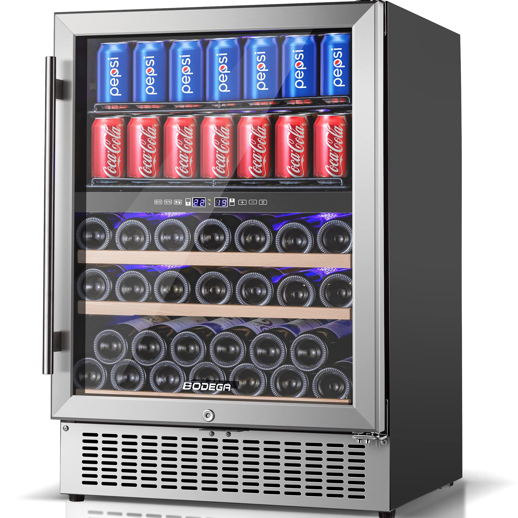 Buy BODEGA 24 Inch Beverage and Wine Cooler, 80 Cans and 27 Bottles