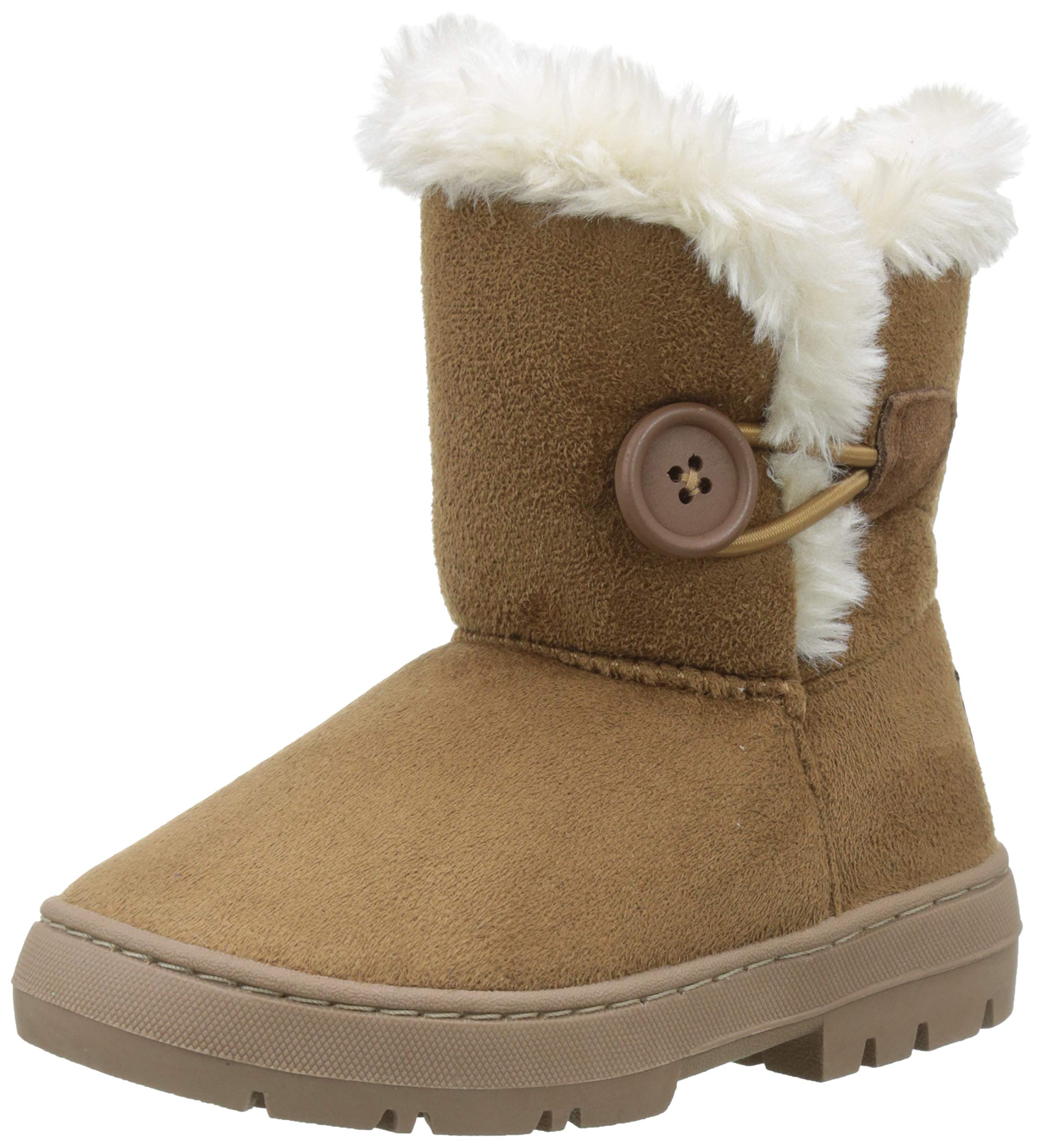 Kids Girls Button Winter Snow Rain Cosy Casual Warm Boots