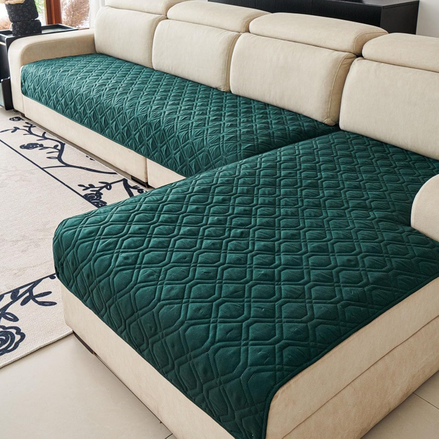 Housse de canapé d'angle anti-poils d'animaux et lavable pour protéger votre meuble