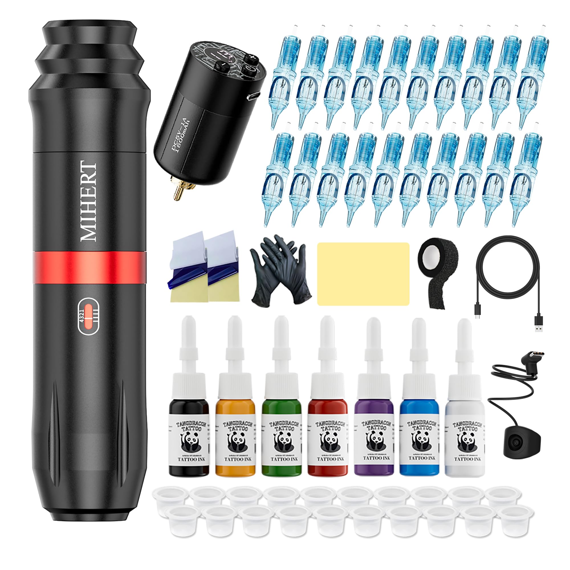 Amazon.com: MIHERT Tattoo Gun Kit with Wireless Rotary Tattoo