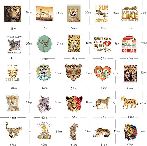 Miniatura 2 de 61 calcomanías impermeables de vinilo de guepardo, para decoración de fiestas de cumpleaños, regalos de recompensas para niños, adultos,
