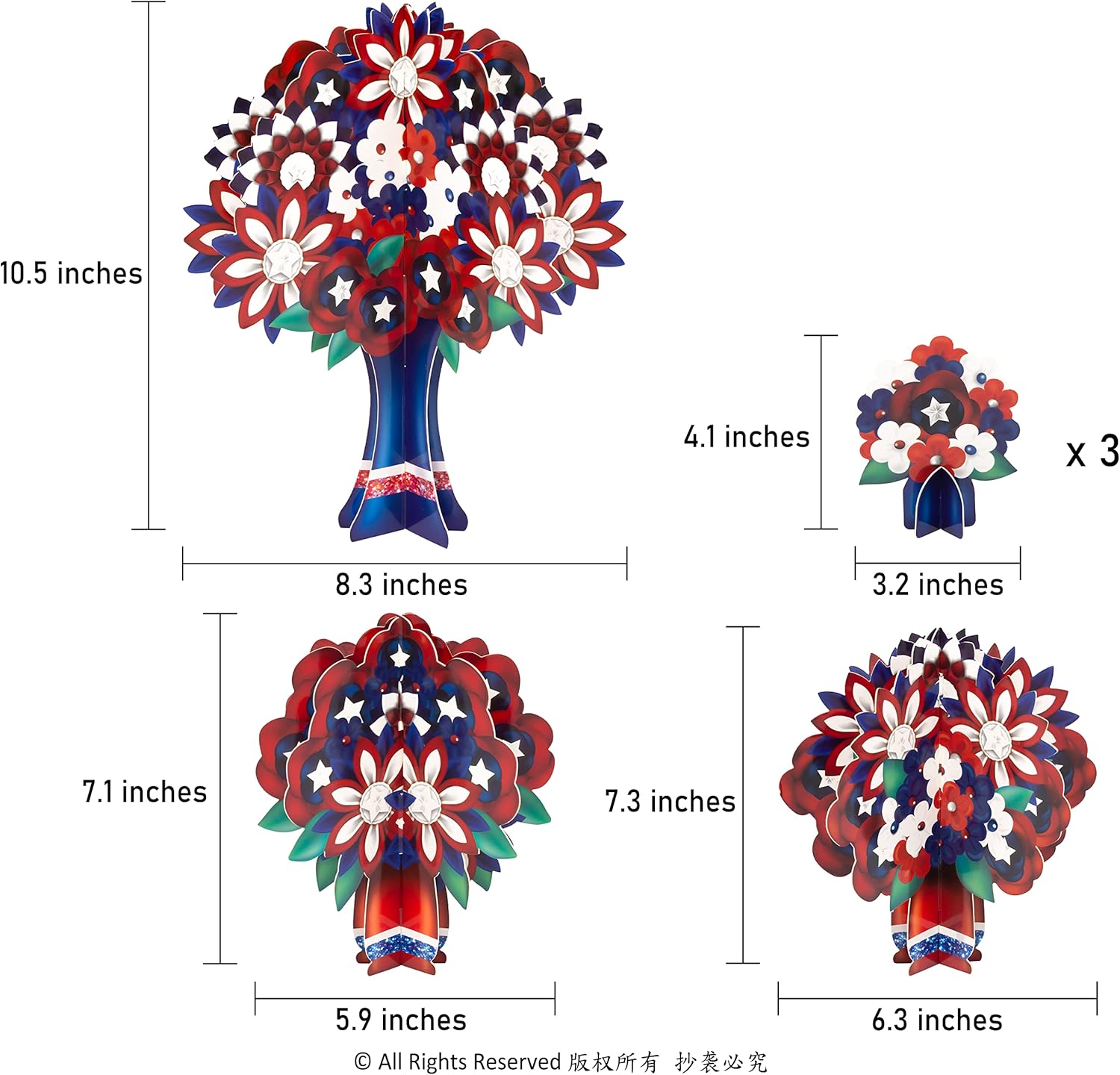 Decor365 Red Blue White Party Centerpiece 4th July Independence Day Table Decorations Memorial Day Patriotic Party Decorations Bridal Bachelorette Baby Shower Birthday Party Supplies